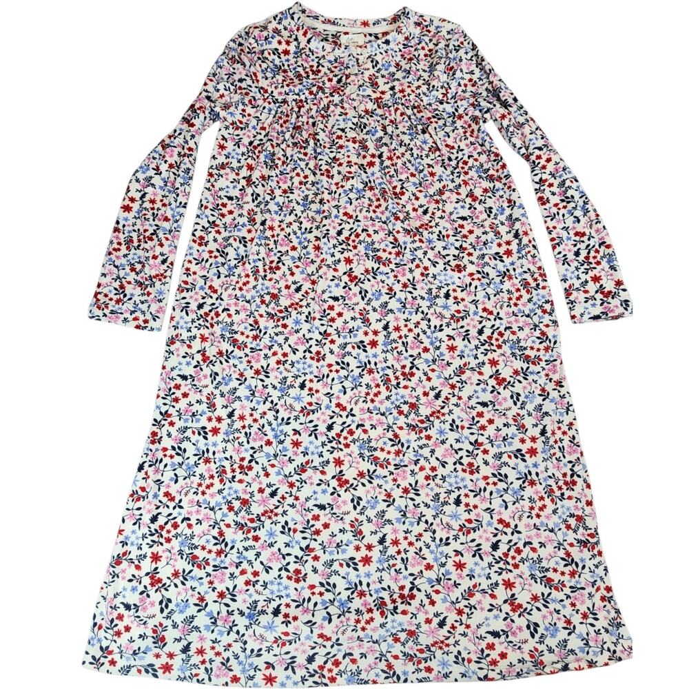 Aria Collection‎ floral sleep dress Sz Sm 4-6 Long Sleeve Stretch Knit nightgown
